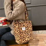 Cwab3899_Corduroy Snap-Button Large-Capacity Shoulder Bag