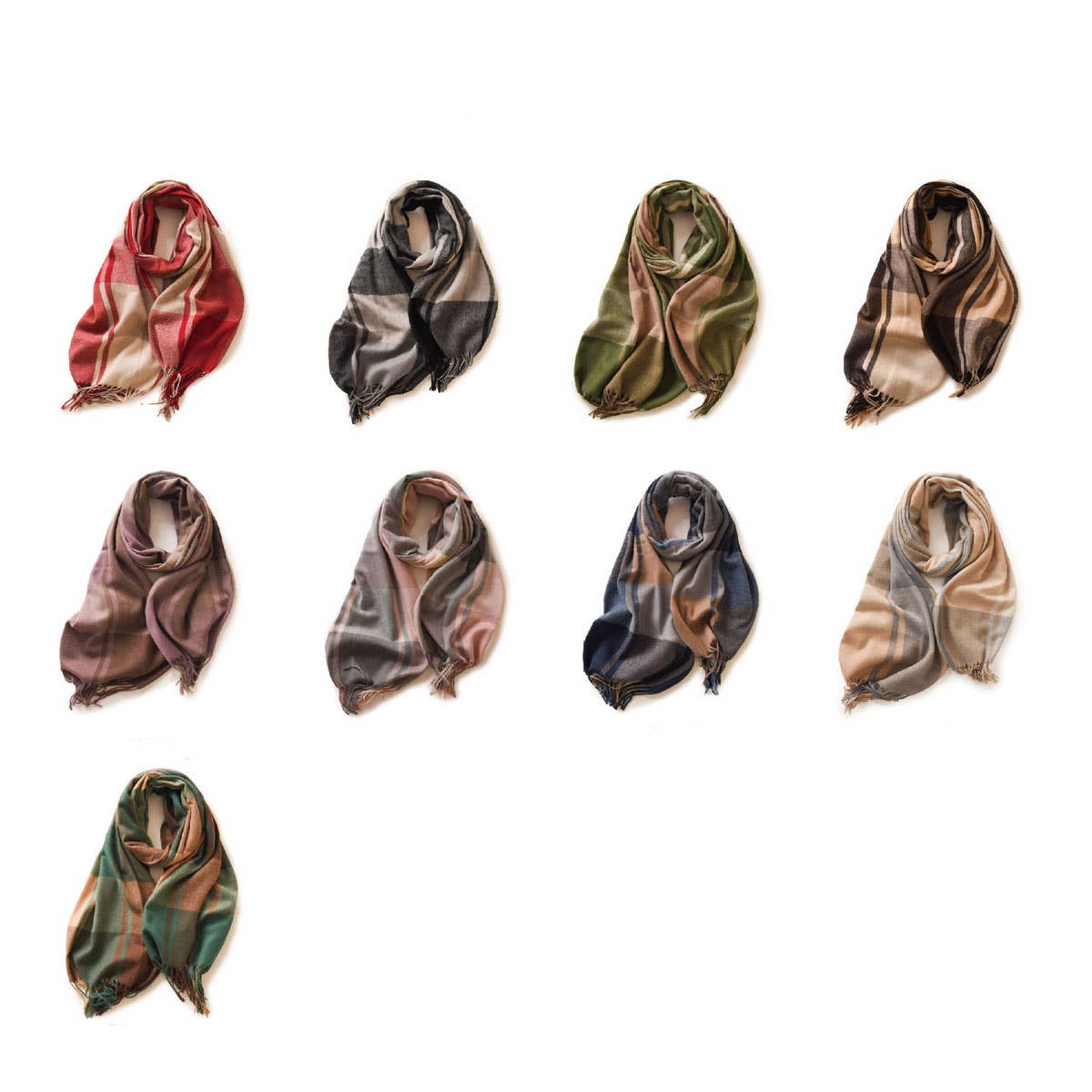 PLAID WINTER SCARF SOFT THICK FRINGE SHAWL 2025_CWASC0168