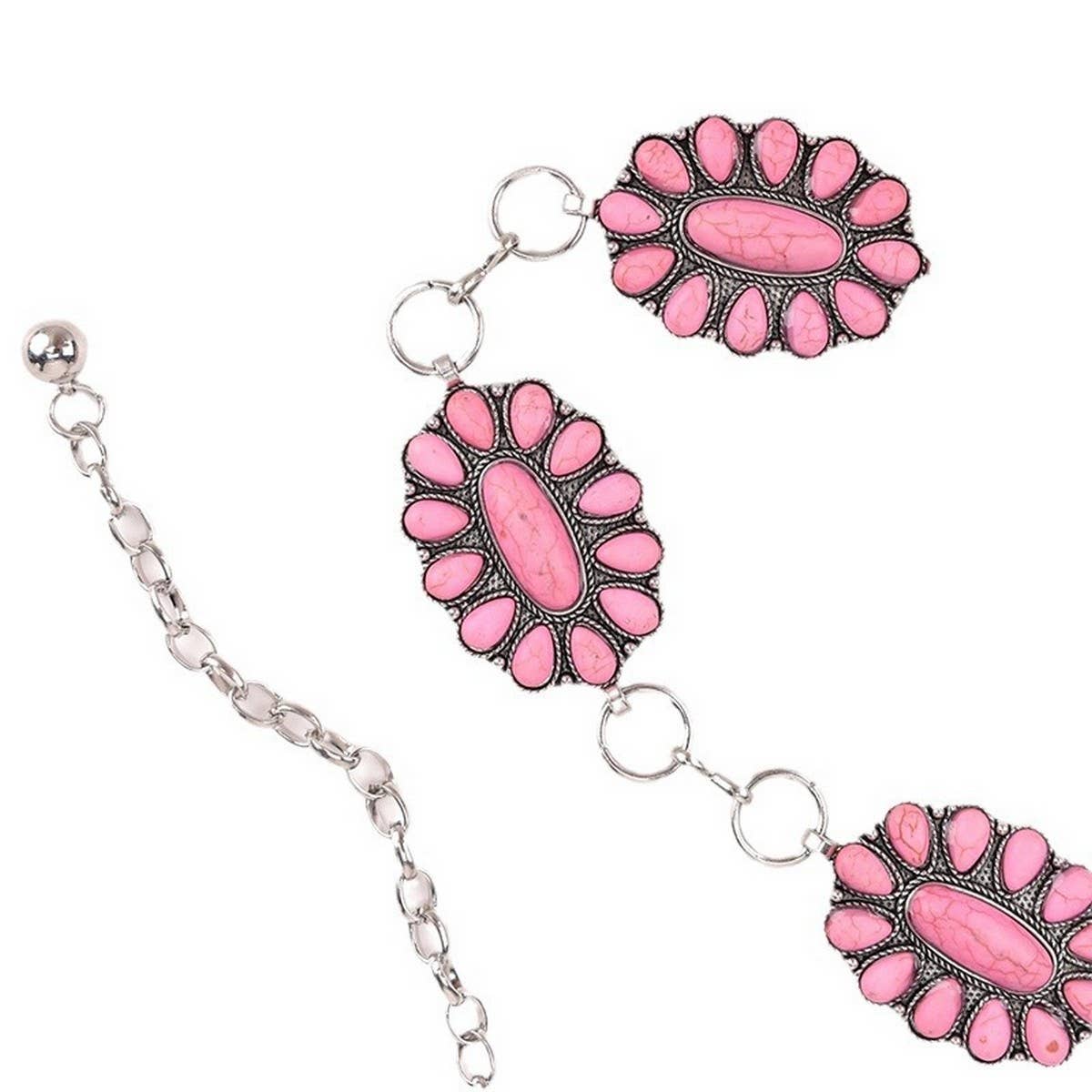 RETRO FLORAL DESIGN WAIST CHAIN_CWABE0622