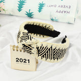 RAFFIA SIMPLE COLOR BLOCKED KNOTTED HEADBANDS_CWAHA1160