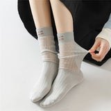 BREATHABLE MESH MID LENGTH COTTON SOCKS_CWMS0646