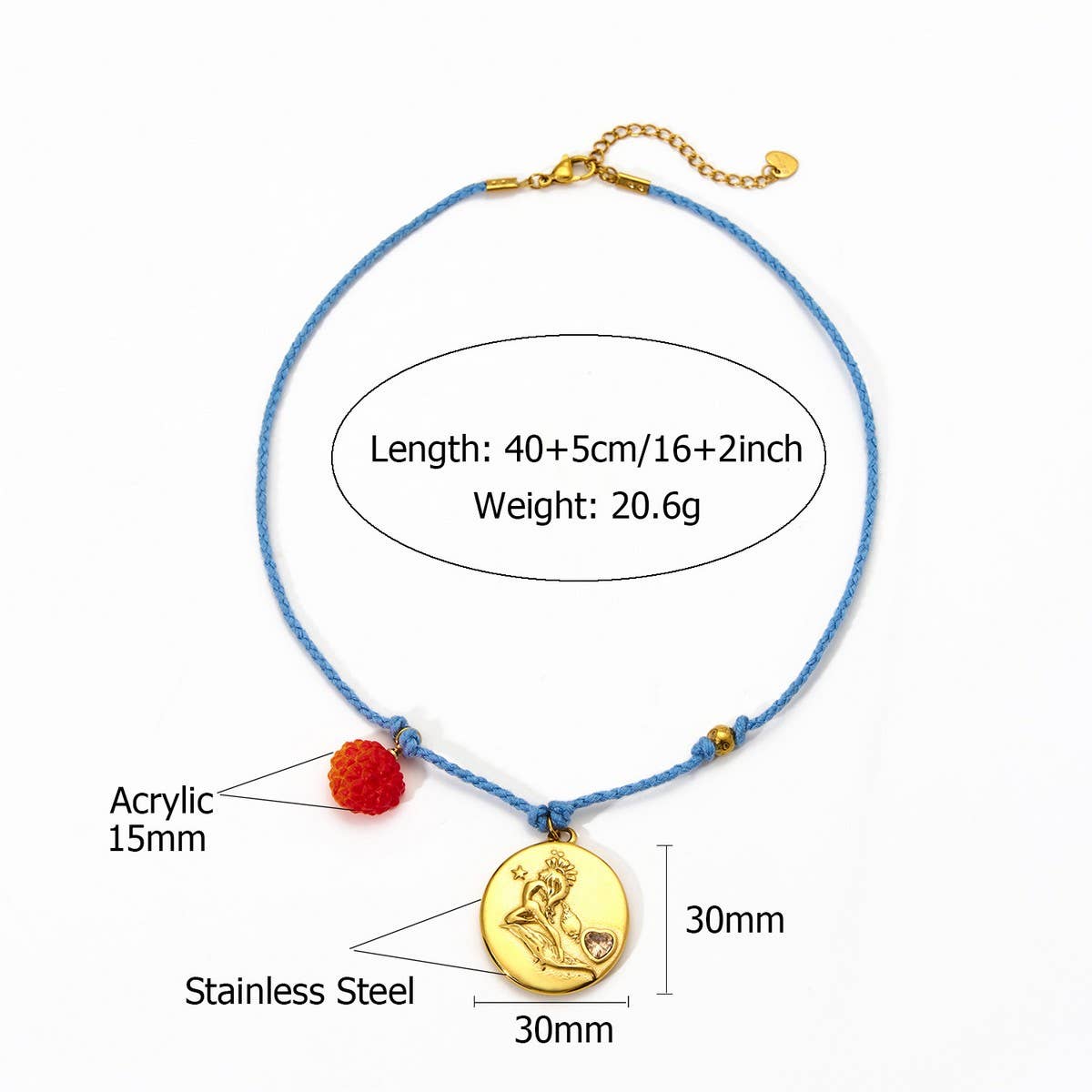 HANDMADE ROPE ZODIAC NECKLACE WITH ZIRCON_CWMM8841