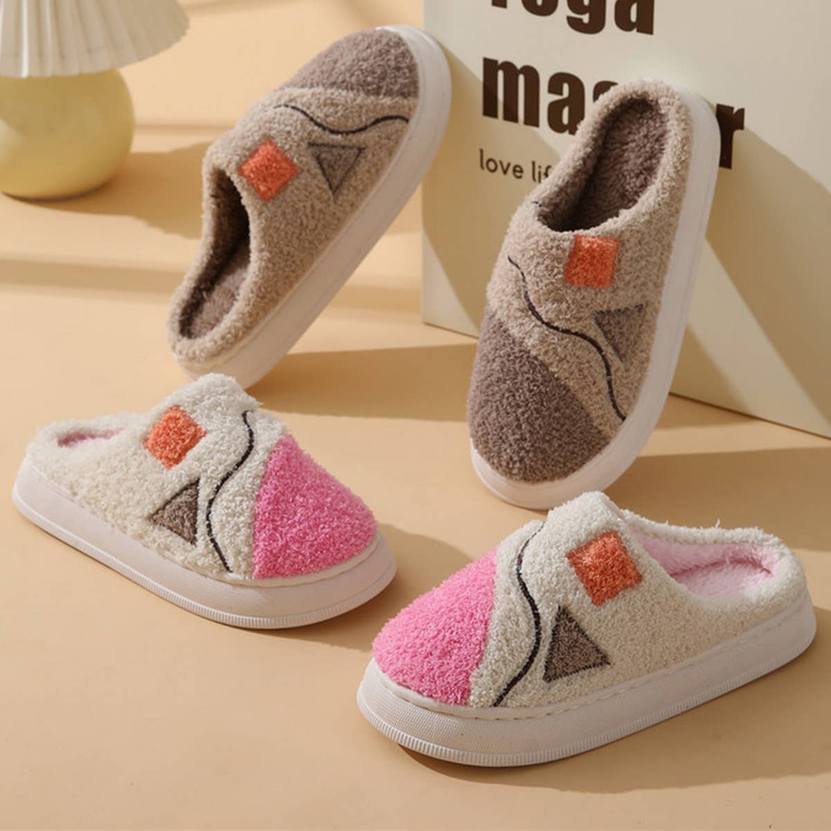 LEISURE NON SLIP SPLICING COTTON SLIPPERS_CWSHS0323