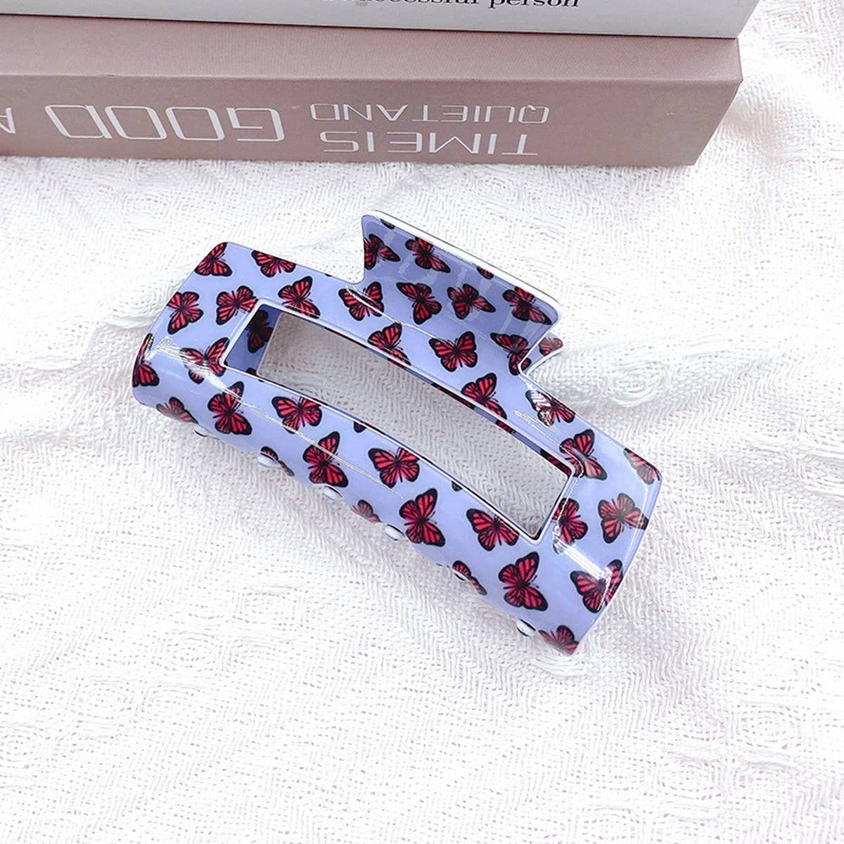 Cwaha1395_French Vintage Square Butterfly Hair Claw Clip