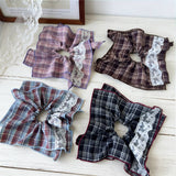 Vintage Plaid Scarf Layered Scrunchie Tie_Cwaha07671