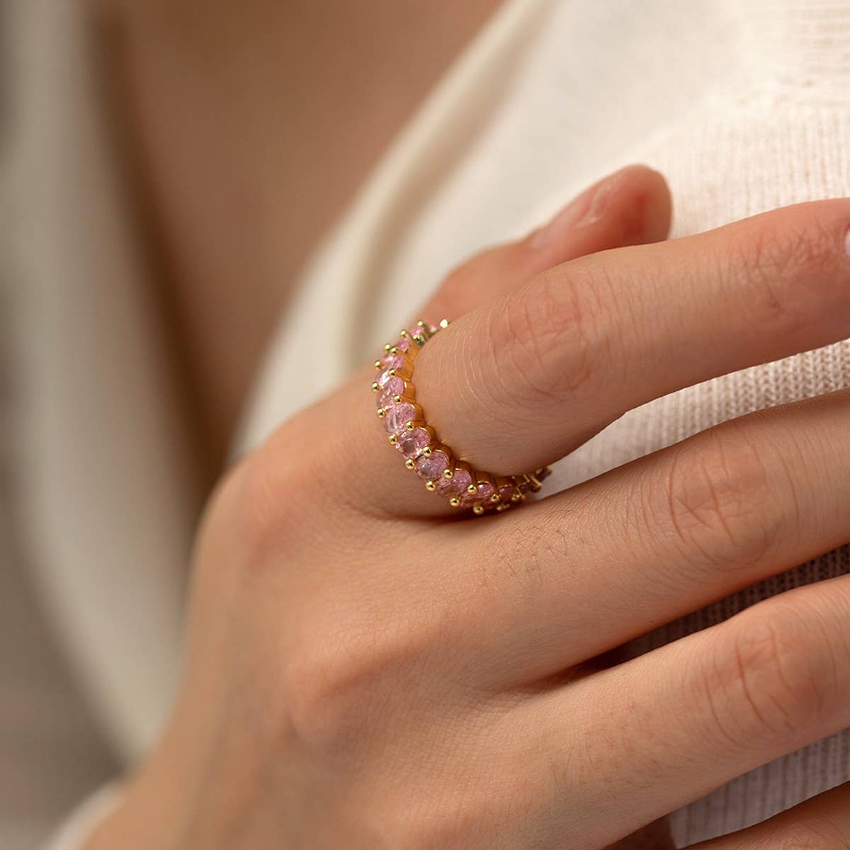 FASHIONABLE VERSATILE AND COLOR PROOF OPEN RING_CWAJE1396