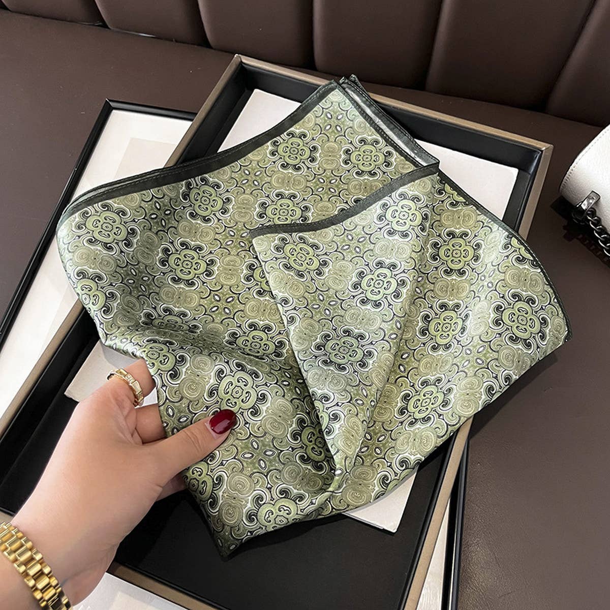 Vintage Scarf 100% Mulberry Silk Neck Square