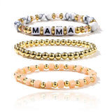 ACRYLIC BEADED FASHION LETTER BEAD BRACELET SET_CWMM3542