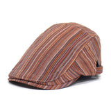 Versatile Striped Travel Forward Cap Beret_Cwab2915
