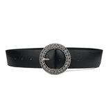 ROUND DIAMOND HOLLOW PIN BUCKLE BELT WITH DIAMOND_CWABE0689