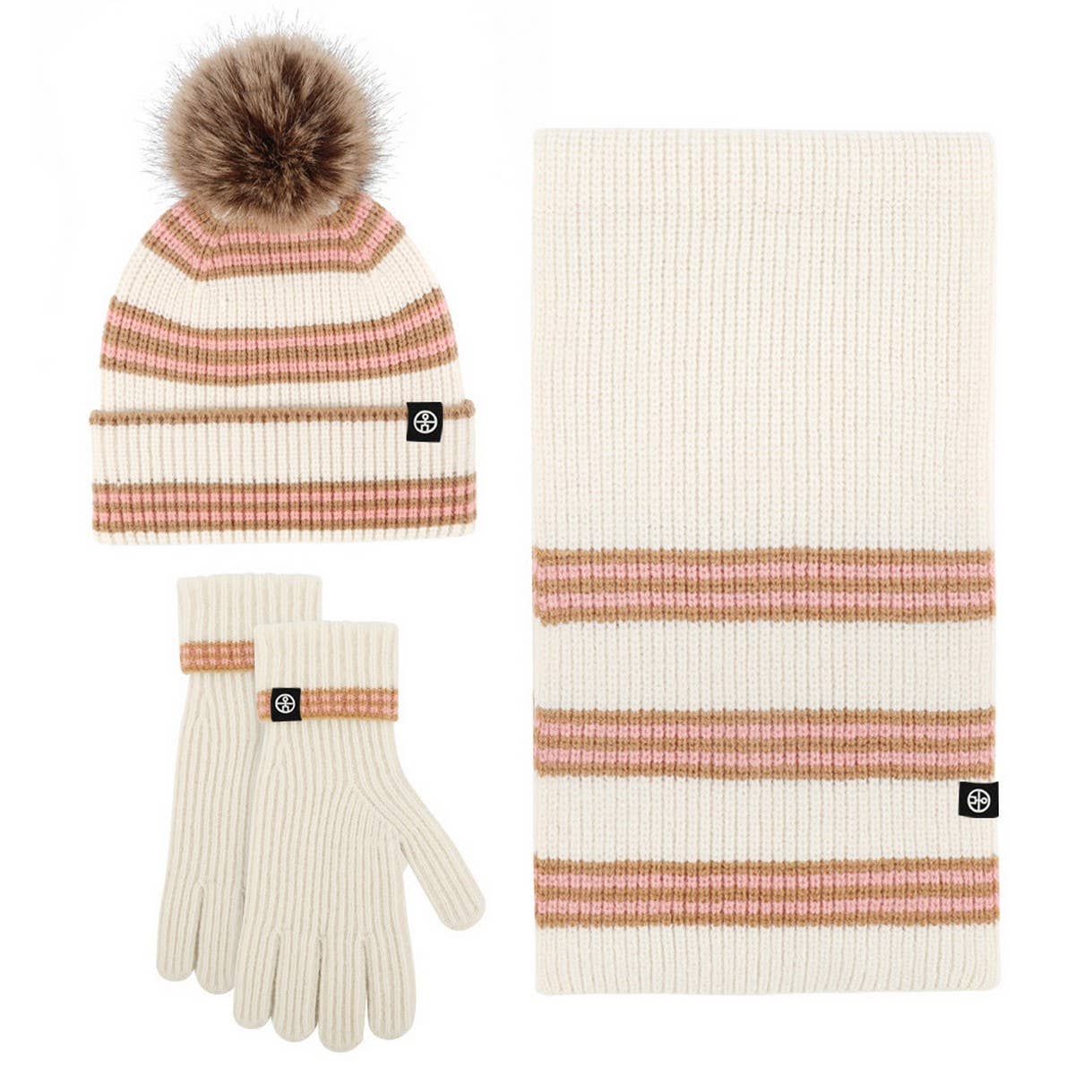 NEW KNITTED HAT SCARF AND GLOVES THREE PIECE SET_CWMM2777