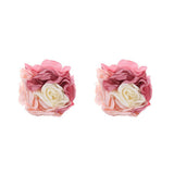 COLORBLOCK FABRIC FLOWER STUD TRENDY EARRINGS_CWMM6182