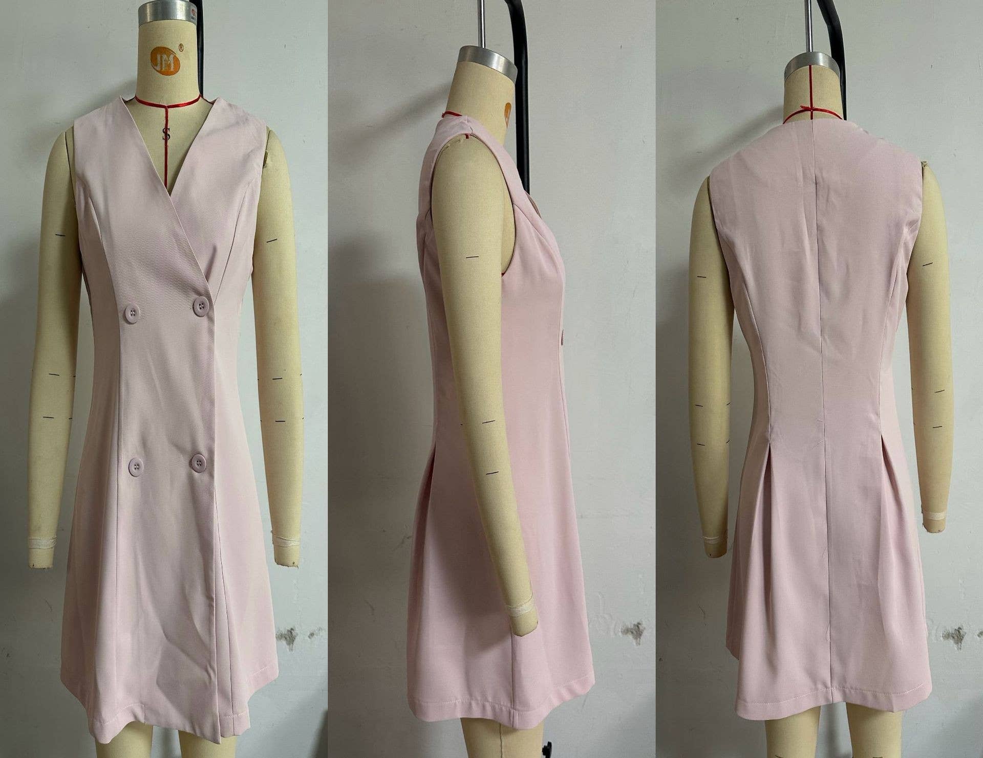 Street Fashion Solid-Color Sleeveless Slim Dress