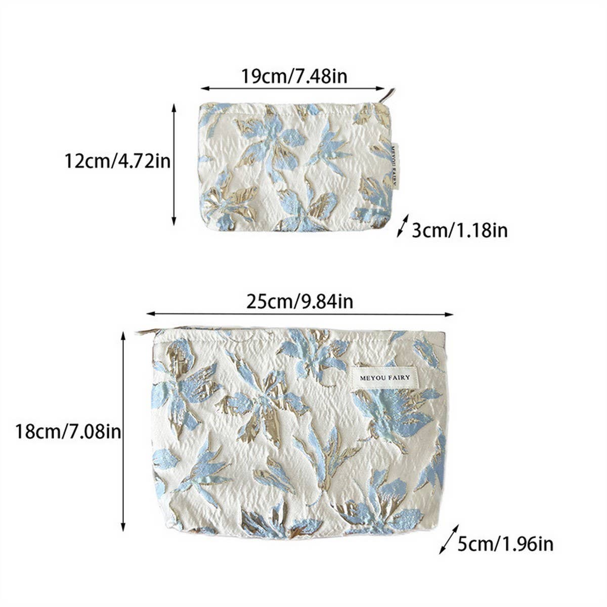 Embossed Floral Makeup Bag Large Travel Wash Pouch_Cuab00738