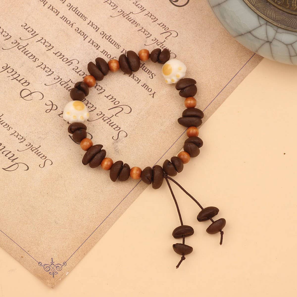 CREATIVE CARTOON HANDMADE COFFEE BEAN BRACELET_CWAJE3963