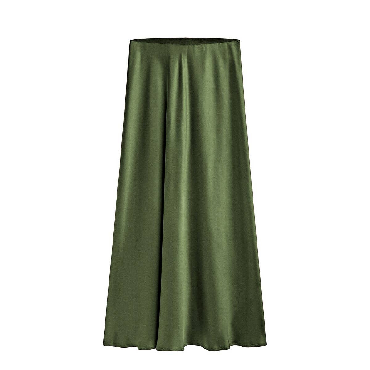 ACETATE SATIN SKIRT HIGH WAIST SLIT MAXI SKIRT_CWAB4804