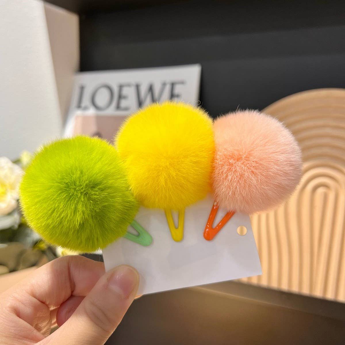 COLORFUL POM POM BANGS CUTE MINI HAIR CLIP_CWAHA3303