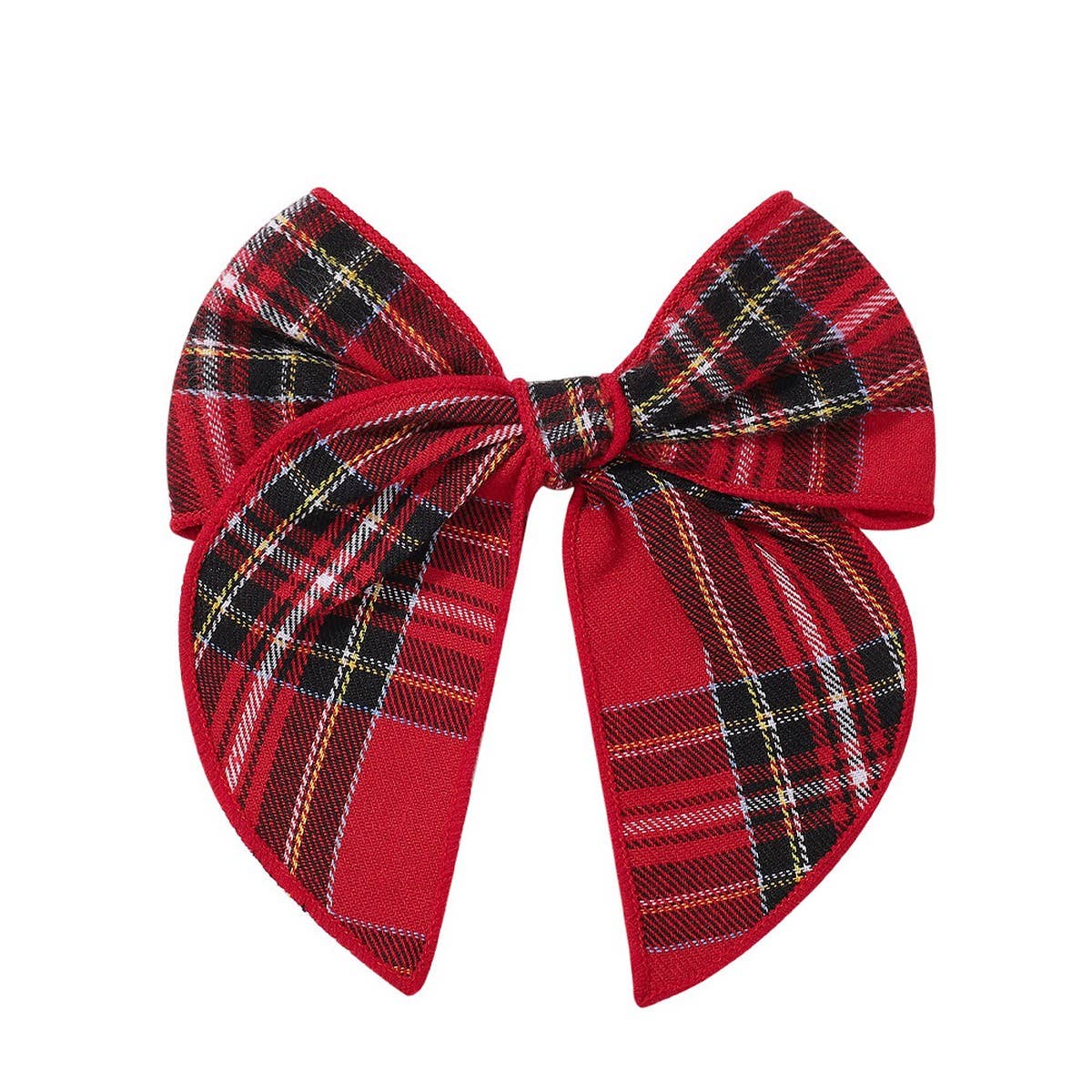 Vintage Plaid Bow Tail Hair Clip For Kids