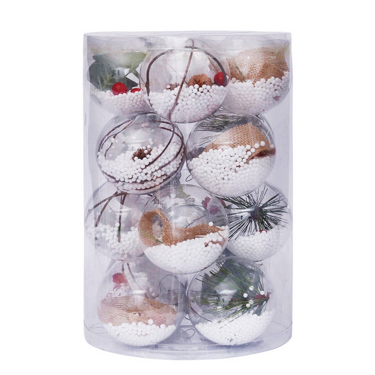 8CM SNOW FILLED PET CHRISTMAS BALLS SET OF 16_CWAJE5310