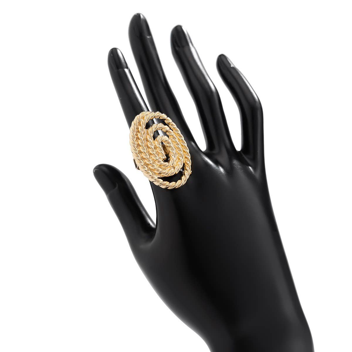 IRREGULAR GEOMETRIC ELLIPSE ALLOY WINDING RING_CWMM3229