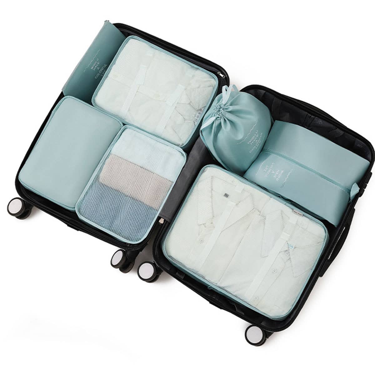 6 7 PIECE WATERPROOF TRAVEL PACKING CUBE SET_CWAB0542
