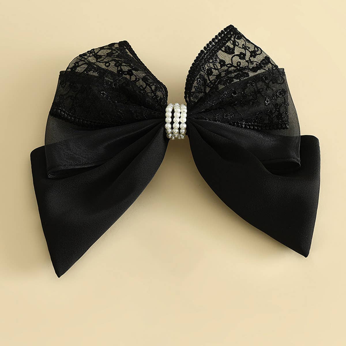 SMALL PEARL LACE BOW HAIRPIN_CWAHA1809