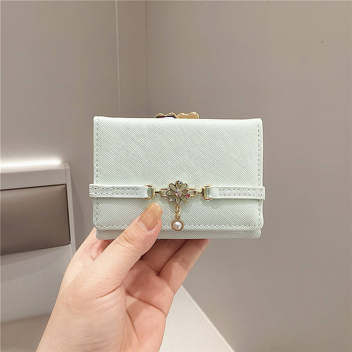 SOLID COLOR SMALL FRESH PENDANT SHORT WALLET_CWAB2565