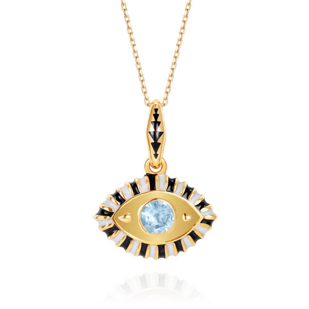 COLORFUL EVIL EYE PENDANT NECKLACE_CWMM5592