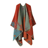 CAPE DARK DOUBLE SIDED WARM OUTER WEAR THICK SHAWL_CWASC2120