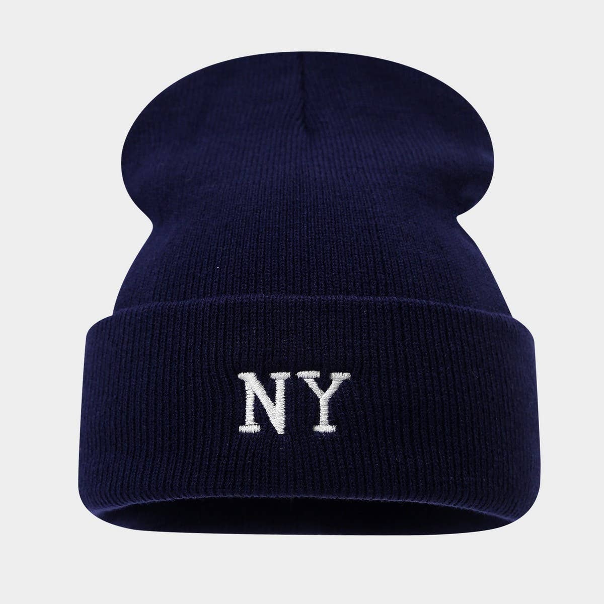 Ny Embroidery Knit Beanie Winter Warm Hat_Cwah04695