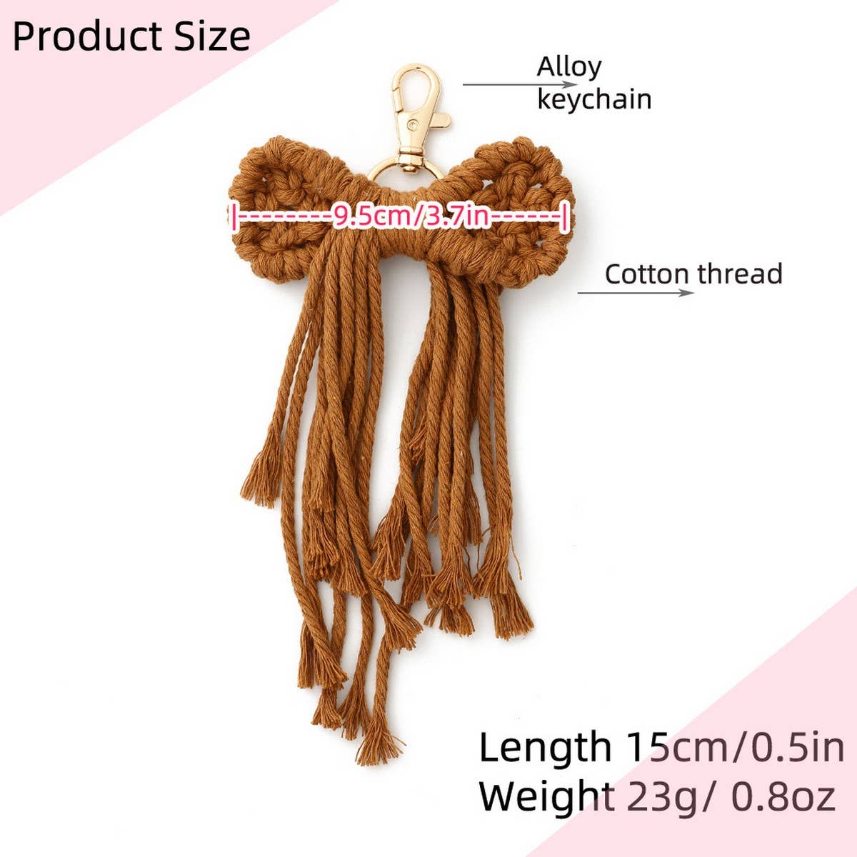 BOW TASSEL KEYCHAIN HANDCRAFTED WRIST STRAP_CWAB5073