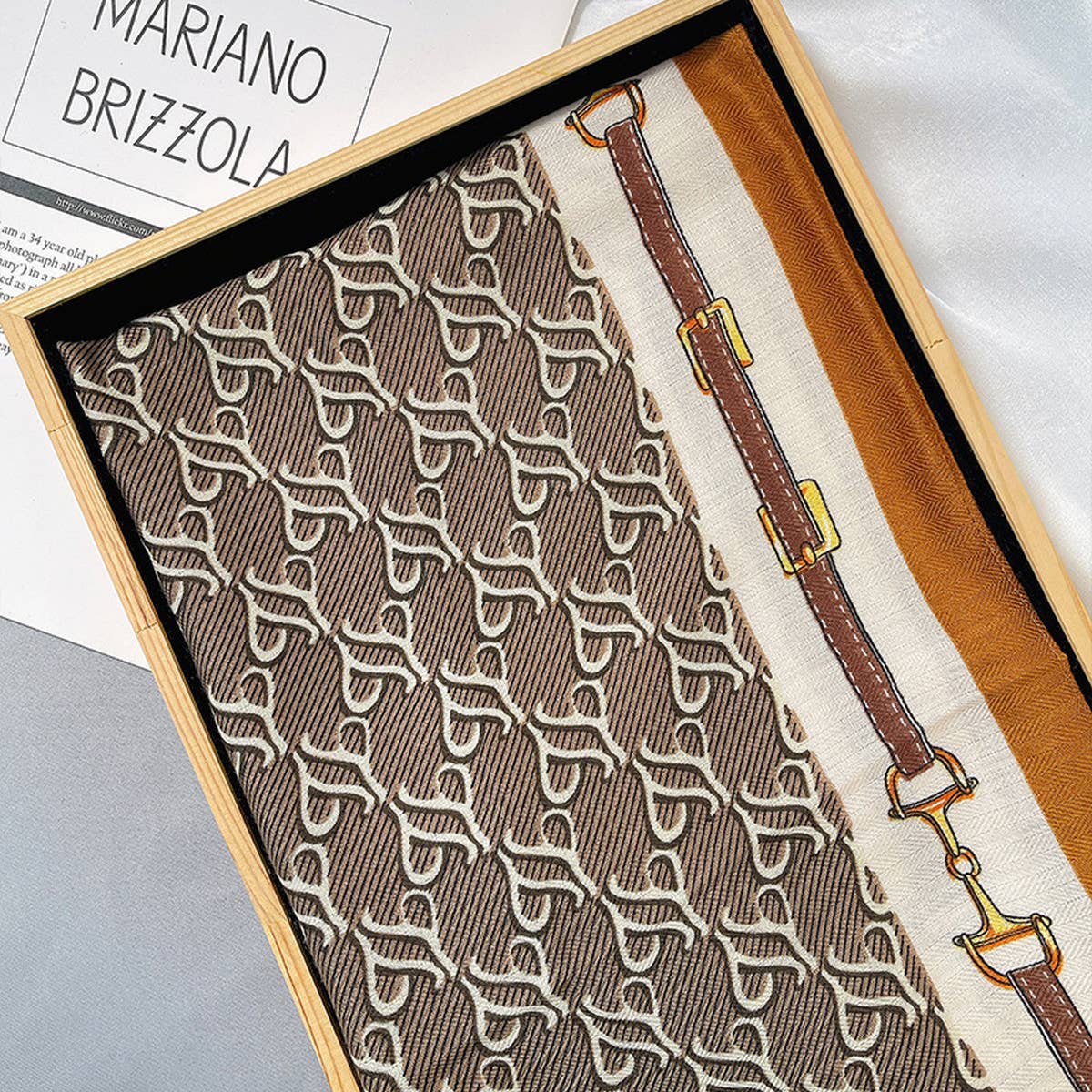 LUXURY CHAIN PRINT VELVET SCARF WRAP_CWASC0910