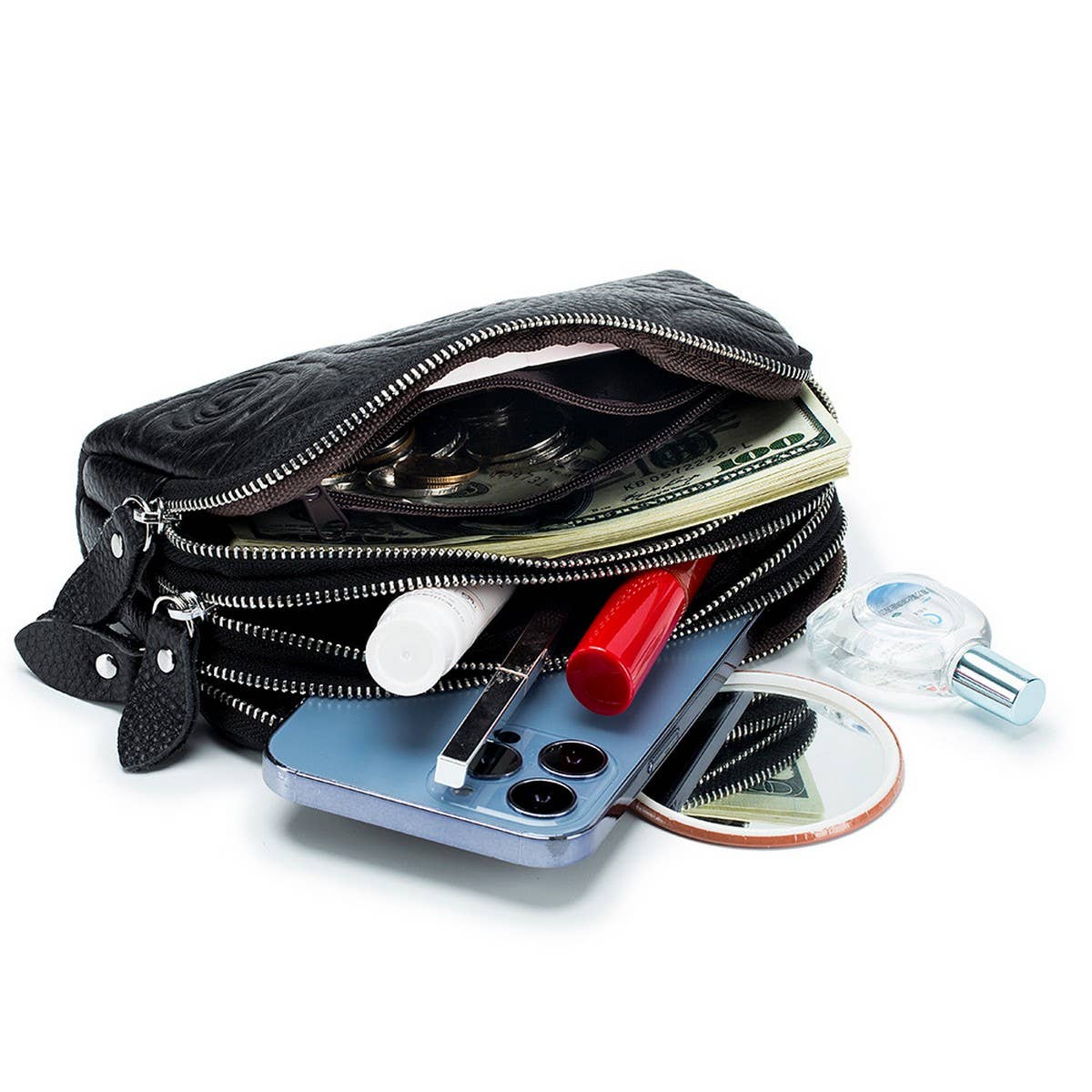 CLUTCH BAG TOP GRAIN COWHIDE EMBOSSED WALLET_CWAB3786