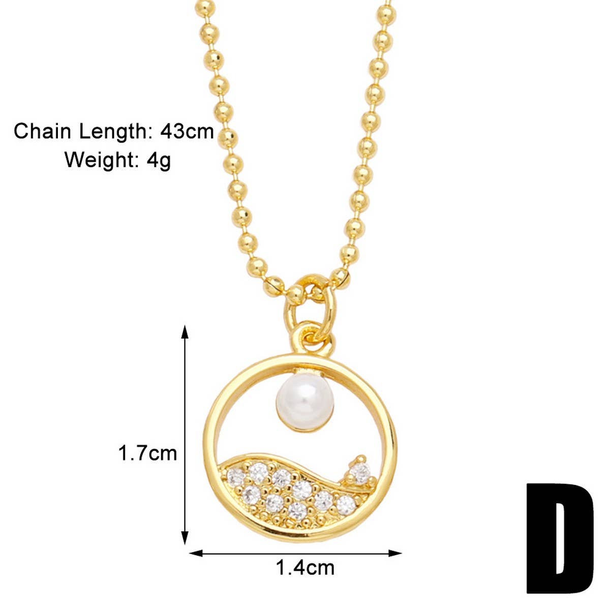 FLOWER PEARL INLAID ZIRCONIUM PENDANT NECKLACE_CWAJE0904