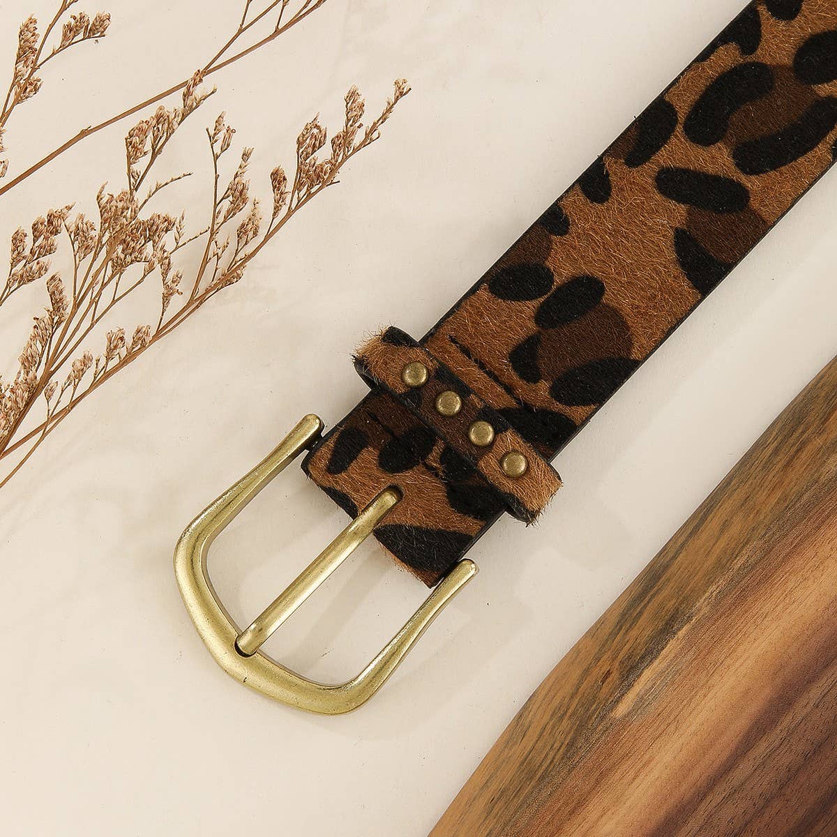 LEOPARD PRINT INLAID CLAW NAIL FASHION BELT_CWMM3931