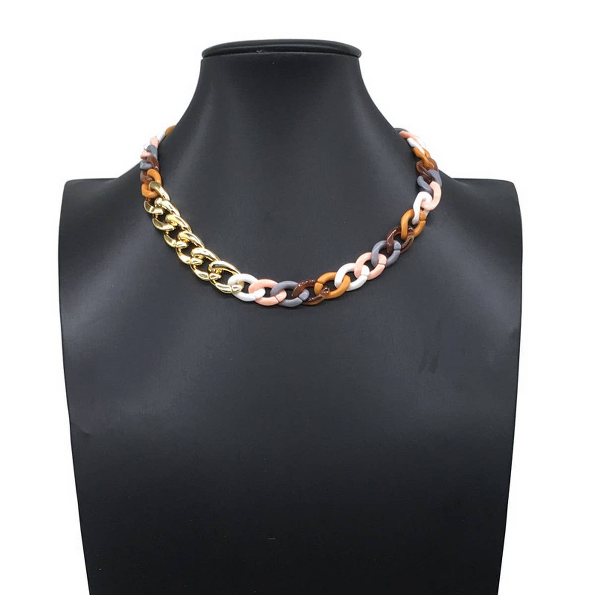 FASHION SPLICING ACRYLIC NECKLACE BRACELET SET_CWMM4917