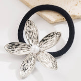 METAL GINKGO LEAF HAIR TIE WITH PEARL ACCENT_CWAHA6231