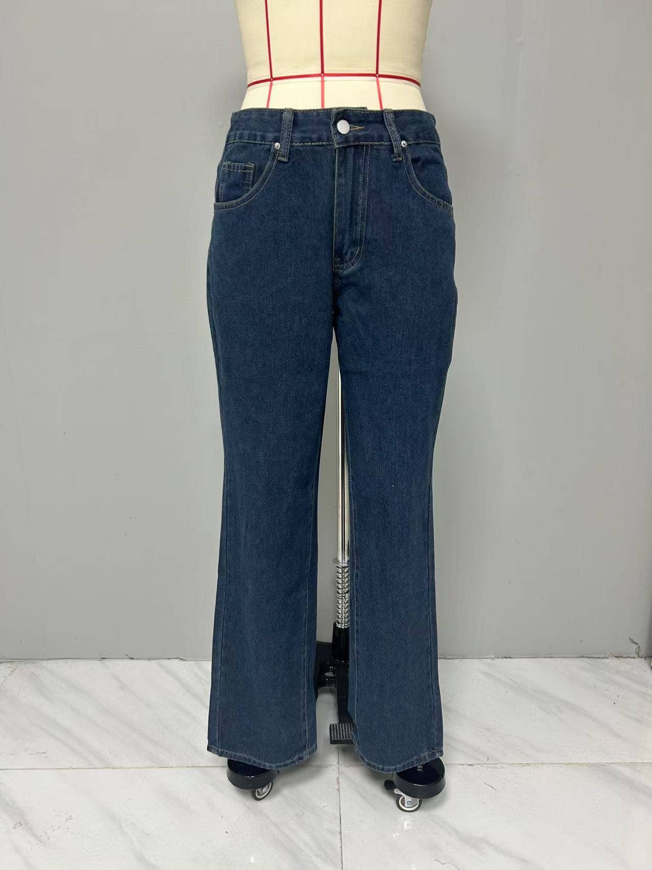 Stylish Retro Straight-Leg Baggy Denim Pants