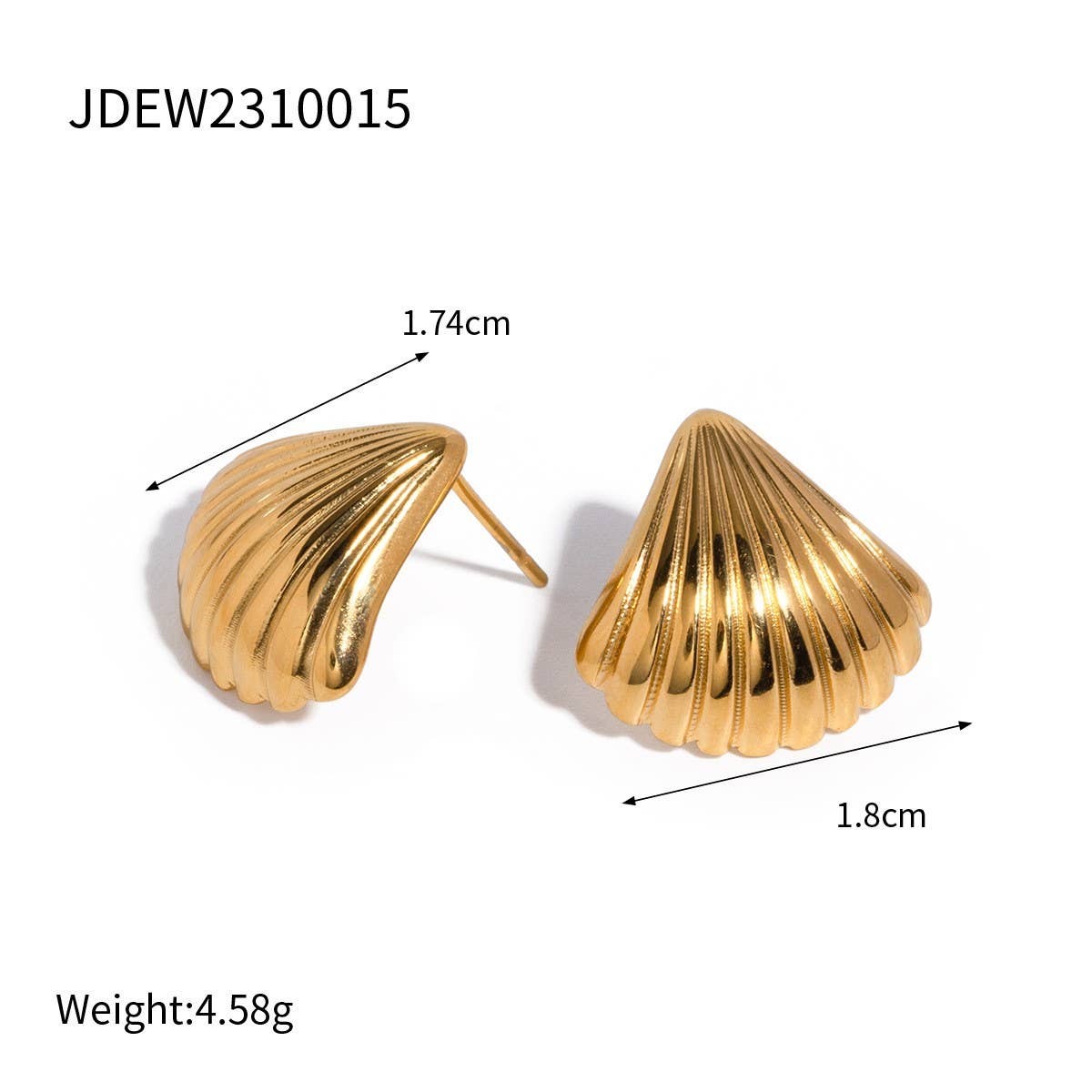 SIMPLE PERSONALITY HIGH END 18K GOLD EARRINGS_CWMM2351