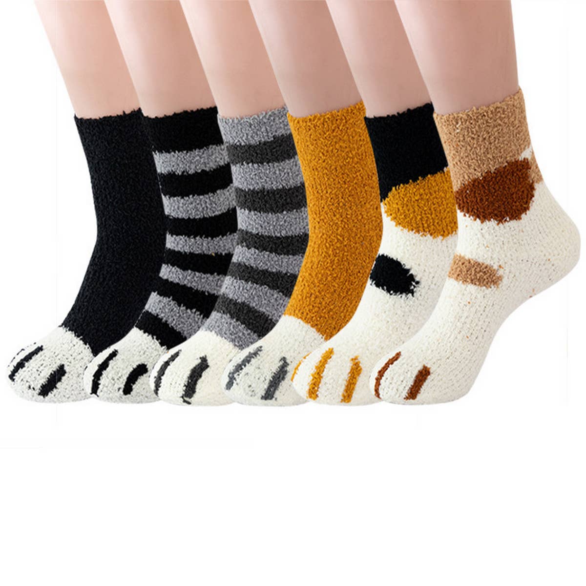 Women Home Padded Warm Coral Velvet Socks_Cwms0333
