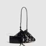 METAL EYELET BUCKET BAG WITH RIVETS FOR WOMEN_CWAB5682