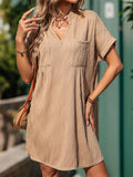 Solid Color Jacquard Loose Dress
