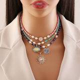 NATURAL STONE NECKLACE PERSONALIZED EYE PENDANT_CWAJE0650