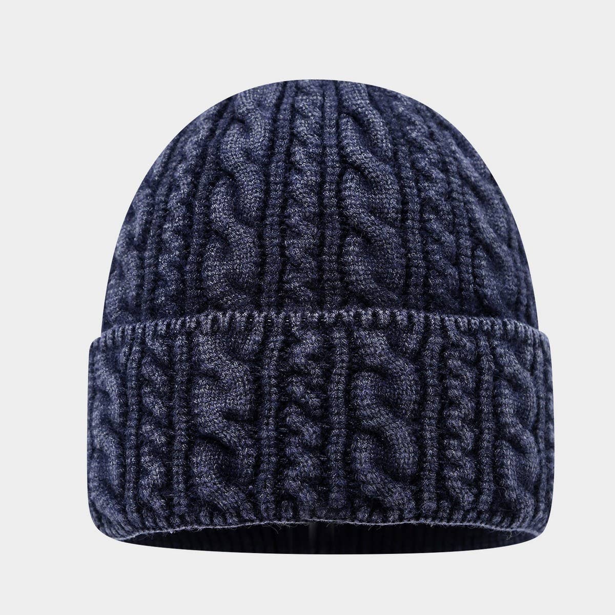Unisex Cable Knit Beanie Winter Warm Hat_Cwah04763