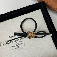 SIMPLE HEART BOW SWEET HAIR SCRUNCHIES_CWAHA2814