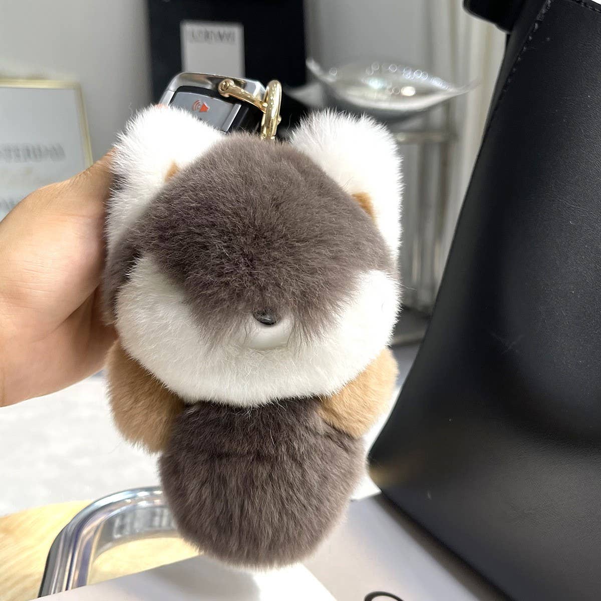 LITTLE FOX CAR KEYCHAIN PENDANT CUTE PLUSH DOLL_CWMM2474