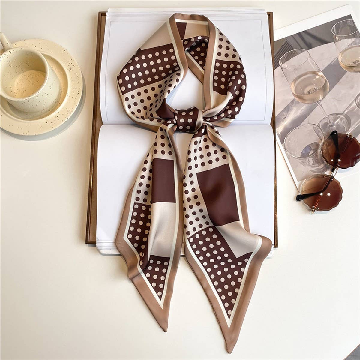 POLKA DOT THIN FASHIONABLE ALL MATCH HEAD SCARF_CWASC1517