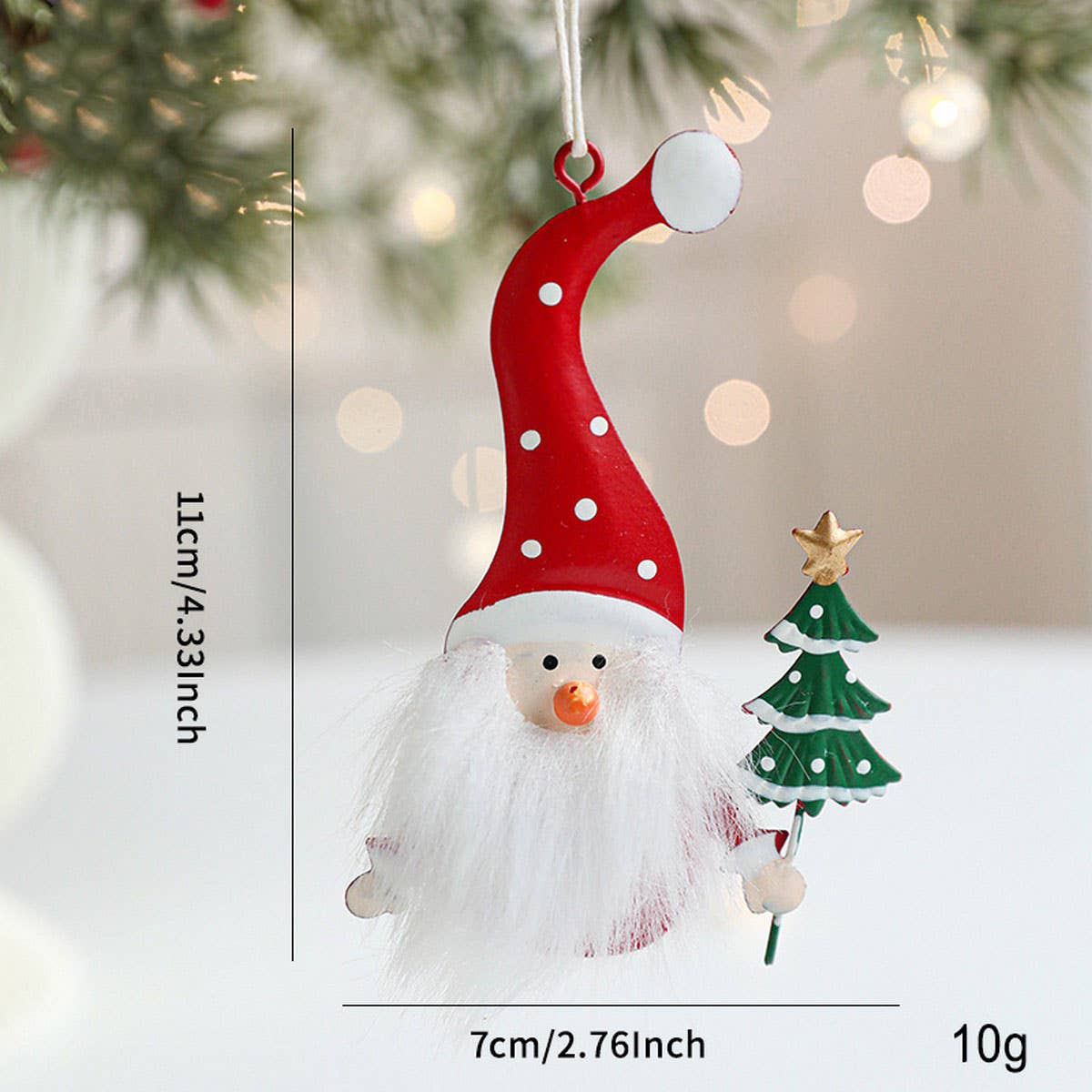 RUSTIC IRON ANGEL SANTA SNOWMAN TREE HANGING_CWMM9765