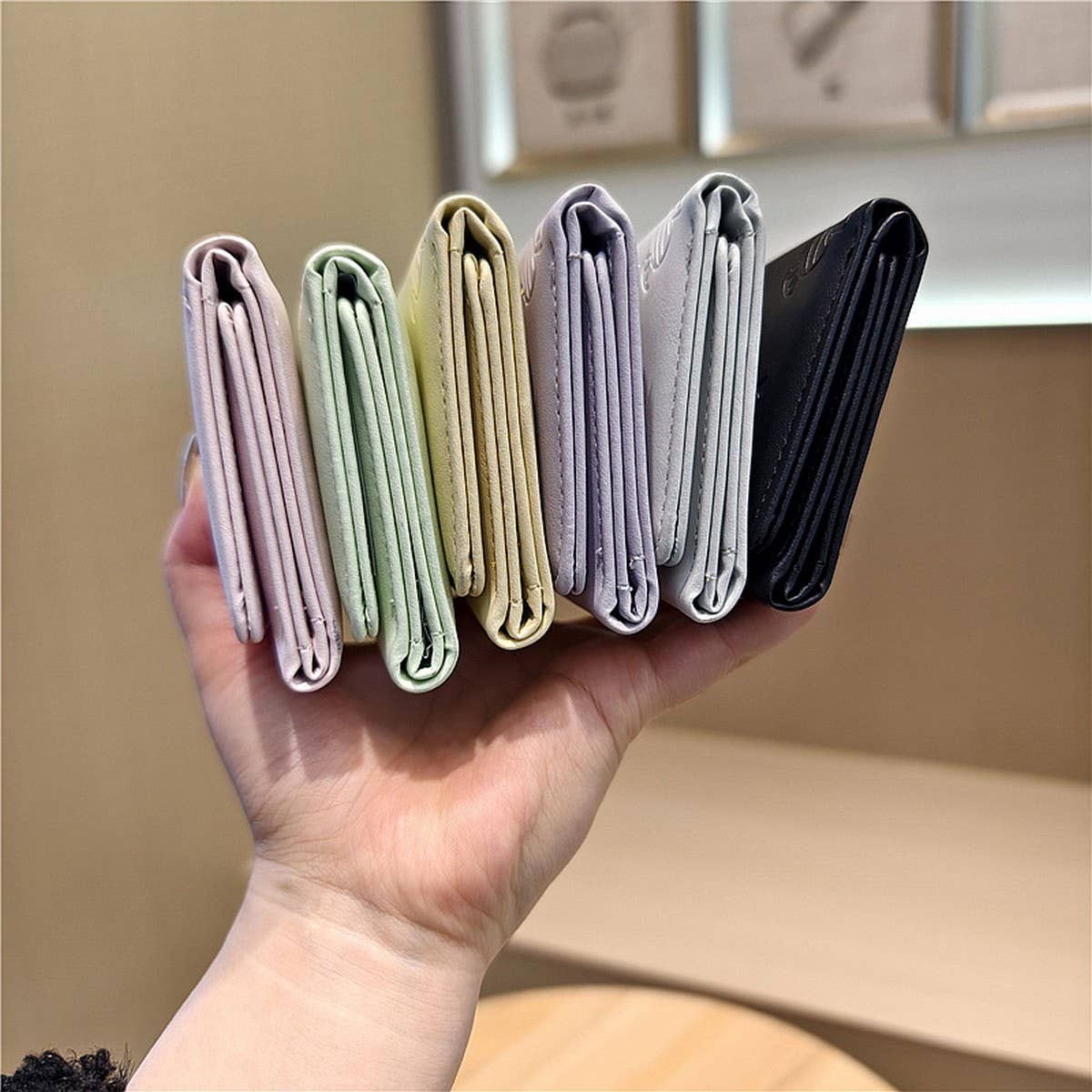 Cute Embossed Cat Candy Color Mini Wallet_Cwab06219
