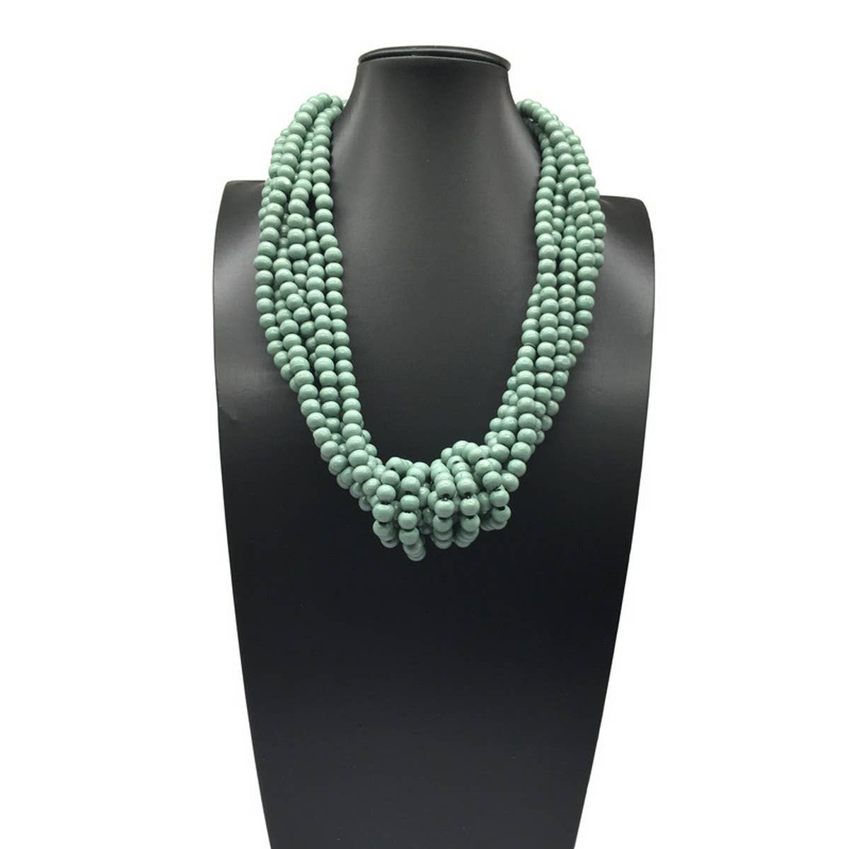 BOHEMIAN MULTI LAYER WOODEN BEAD KNOT NECKLACE_CWMM4735